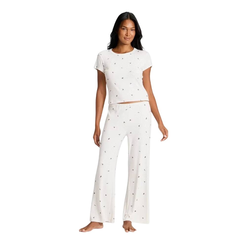 Auden Women's Cream Holly Berry Cozy Pointelle Pajama Set Size XXL